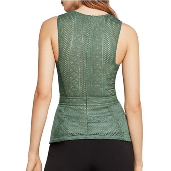 HP🥳 BCBGMAXAZRIA Hanne geometric lace peplum top - Picture 2 of 2